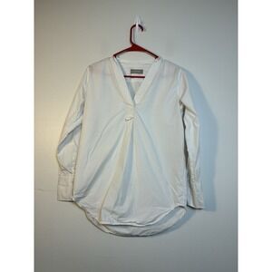 Everlane Popover Top Sz Small Oversized 100% Cotton White Office Casual